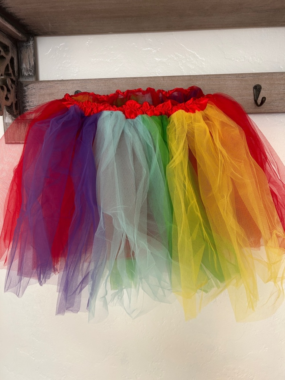 Bright Rainbow Tulle Skirt with Elastic Waist & Rainbow Love tube socks